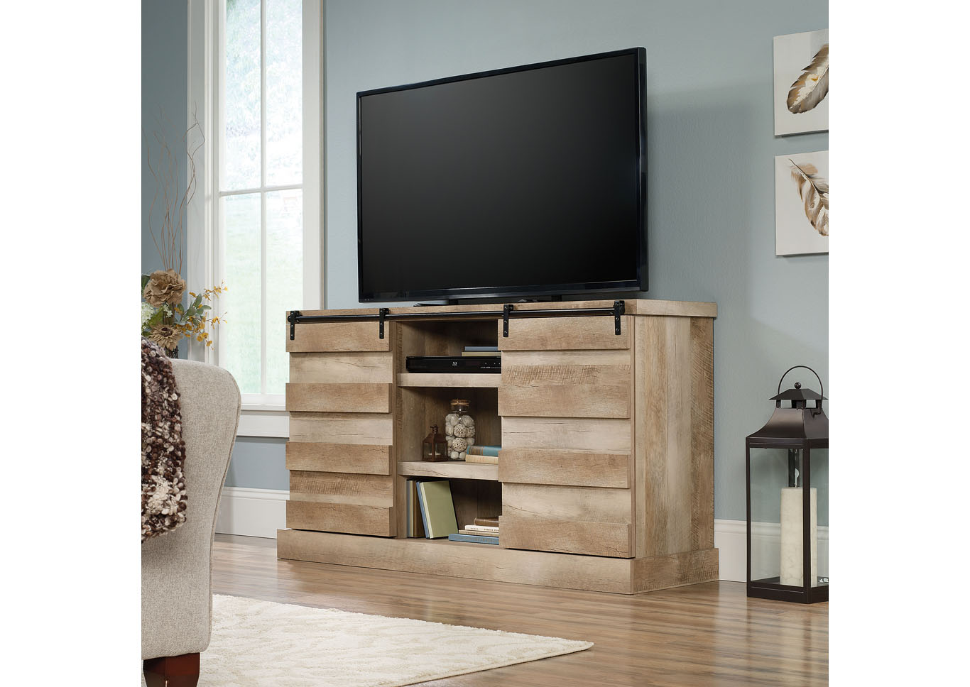 Cannery Bridge Lintel Oak Credenza,Sauder